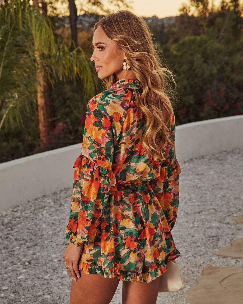 Tropic Tease Printed Waist Tie Romper