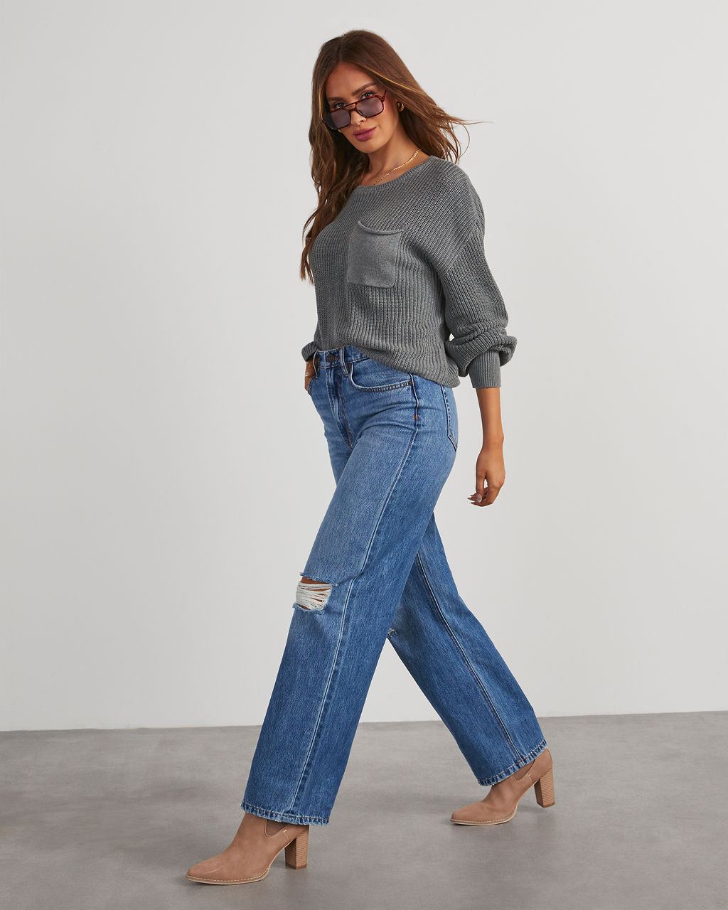 Kerry Relaxed Long Sleeve Sweater Top