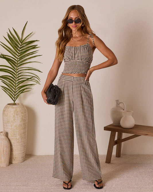 Salanah Smocked Gingham Tank