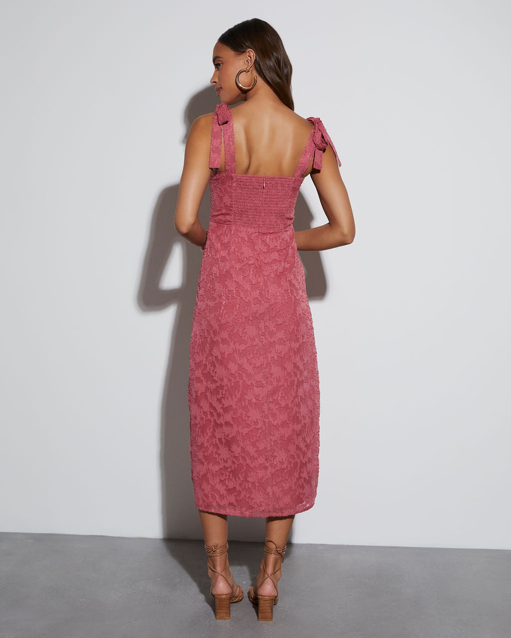 Lisbeth Tie Straps Midi Dress