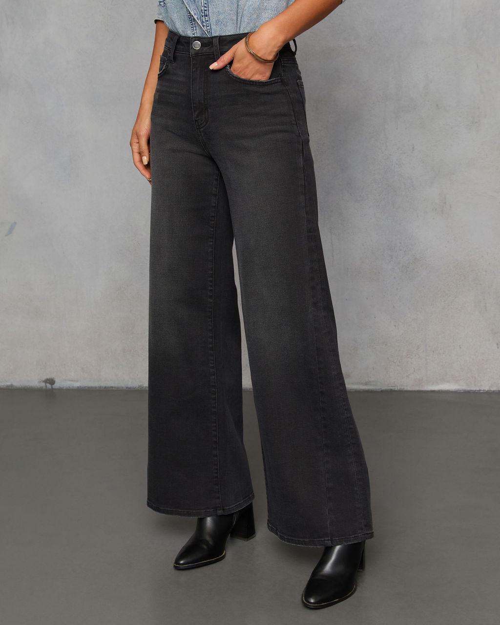Sinoma Stretch High Rise Wide Leg Jeans