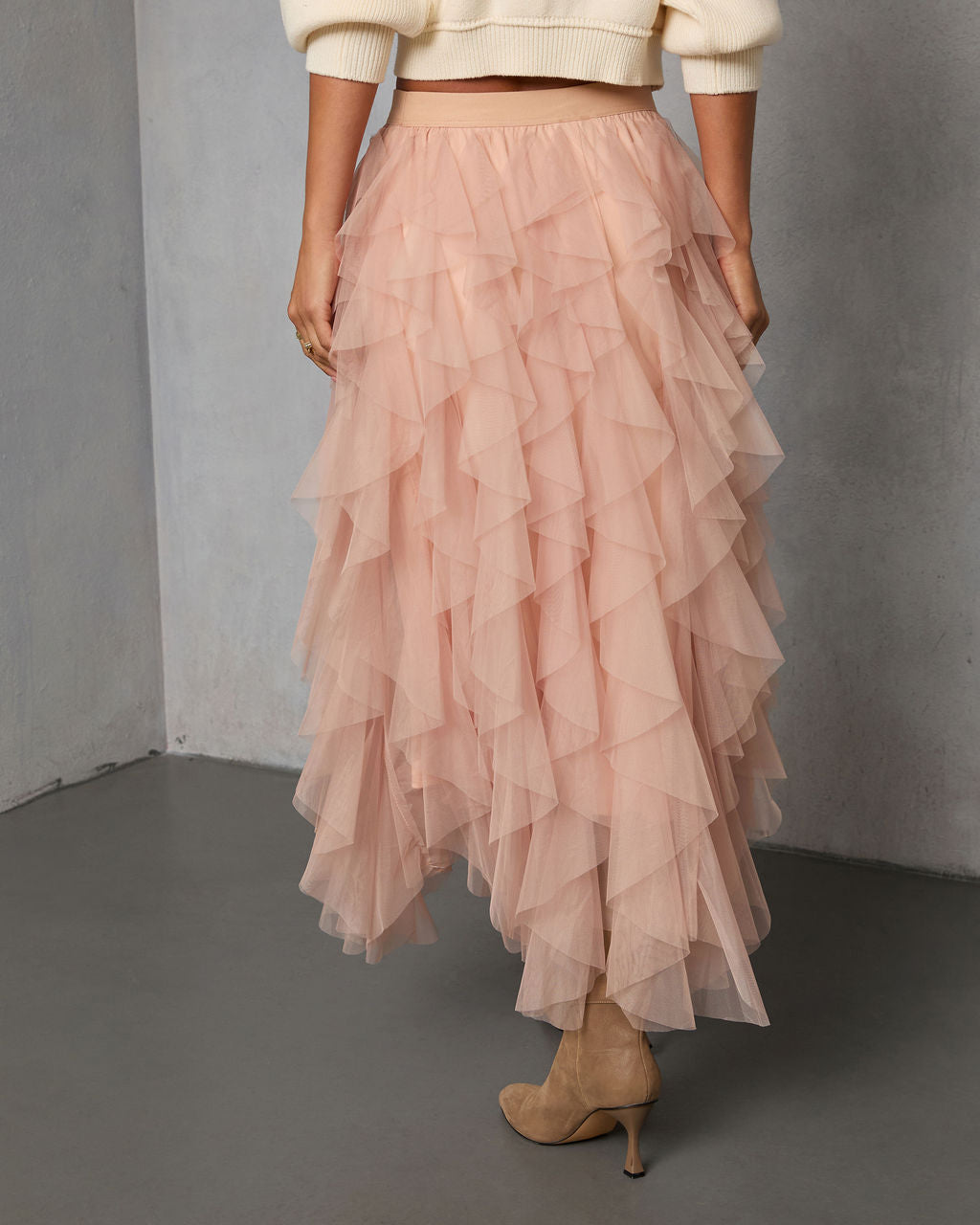 Serephine Tiered Ruffle Midi Skirt