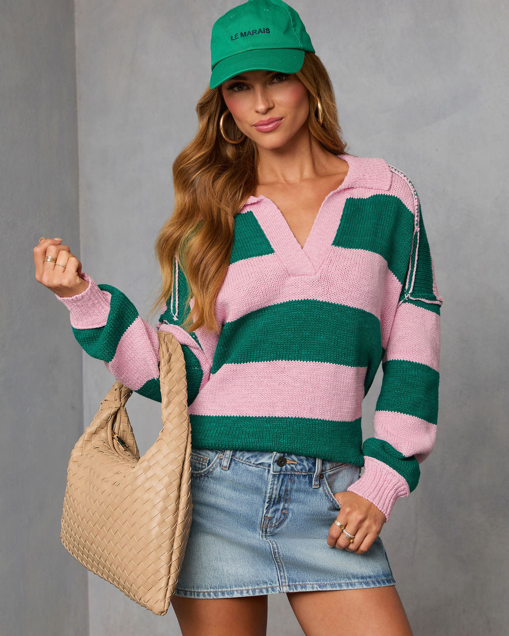 Marves Contrast Striped Sweater