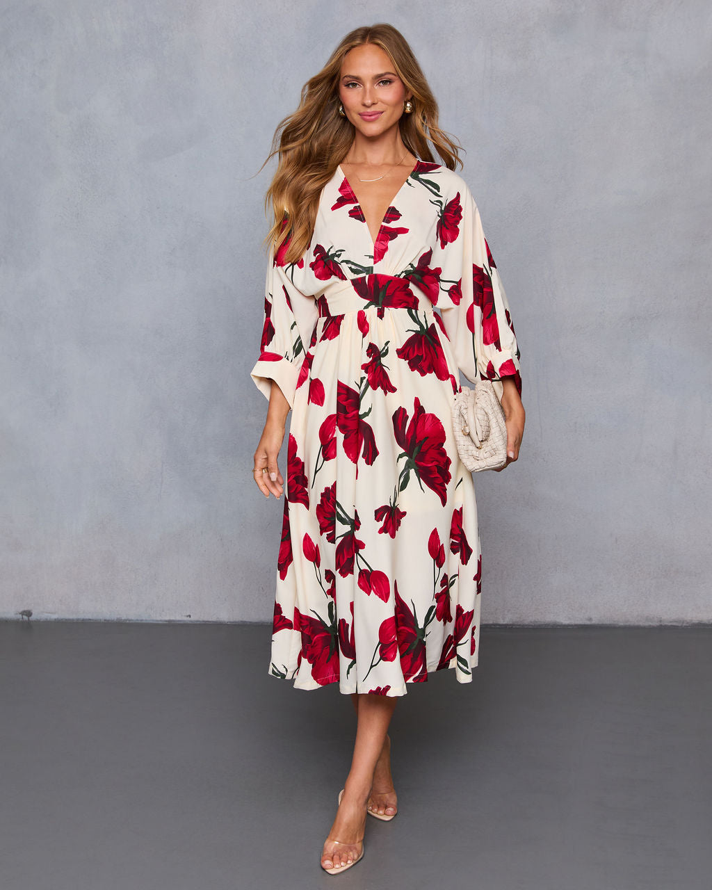 Sweet For You Kimono Sleeve Midi Dress