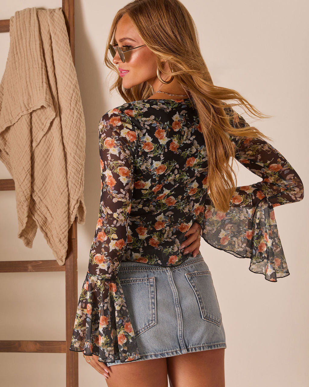 Summerling Floral Front Tie Top