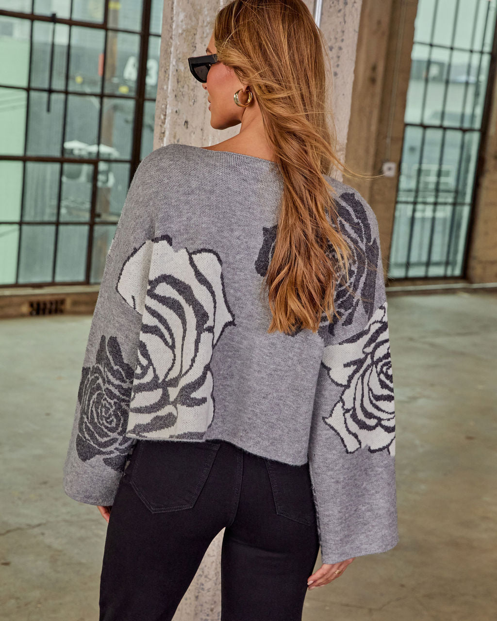 Honey Hug Abstract Print Sweater