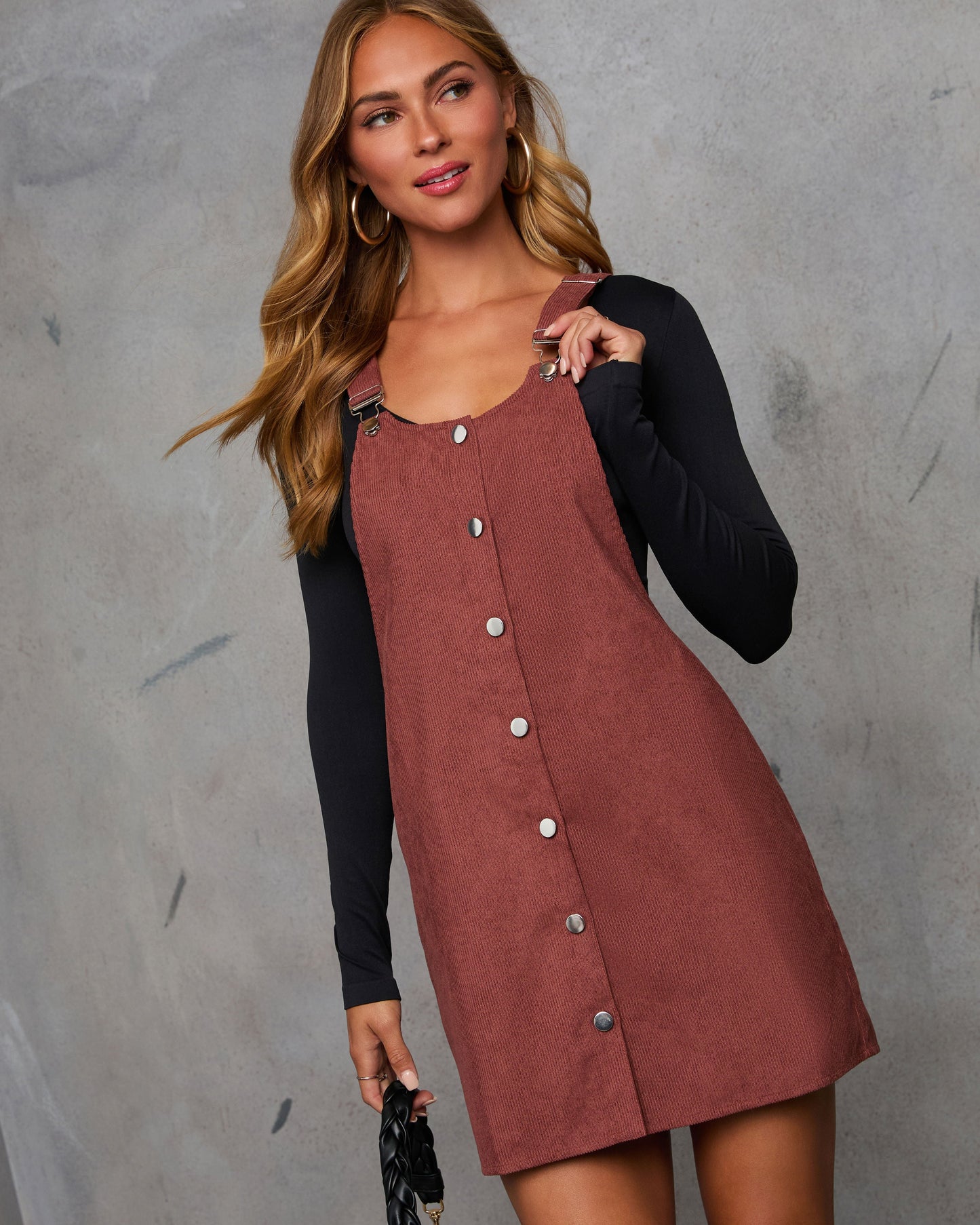 Caribel Corduroy Button Up Mini Dress