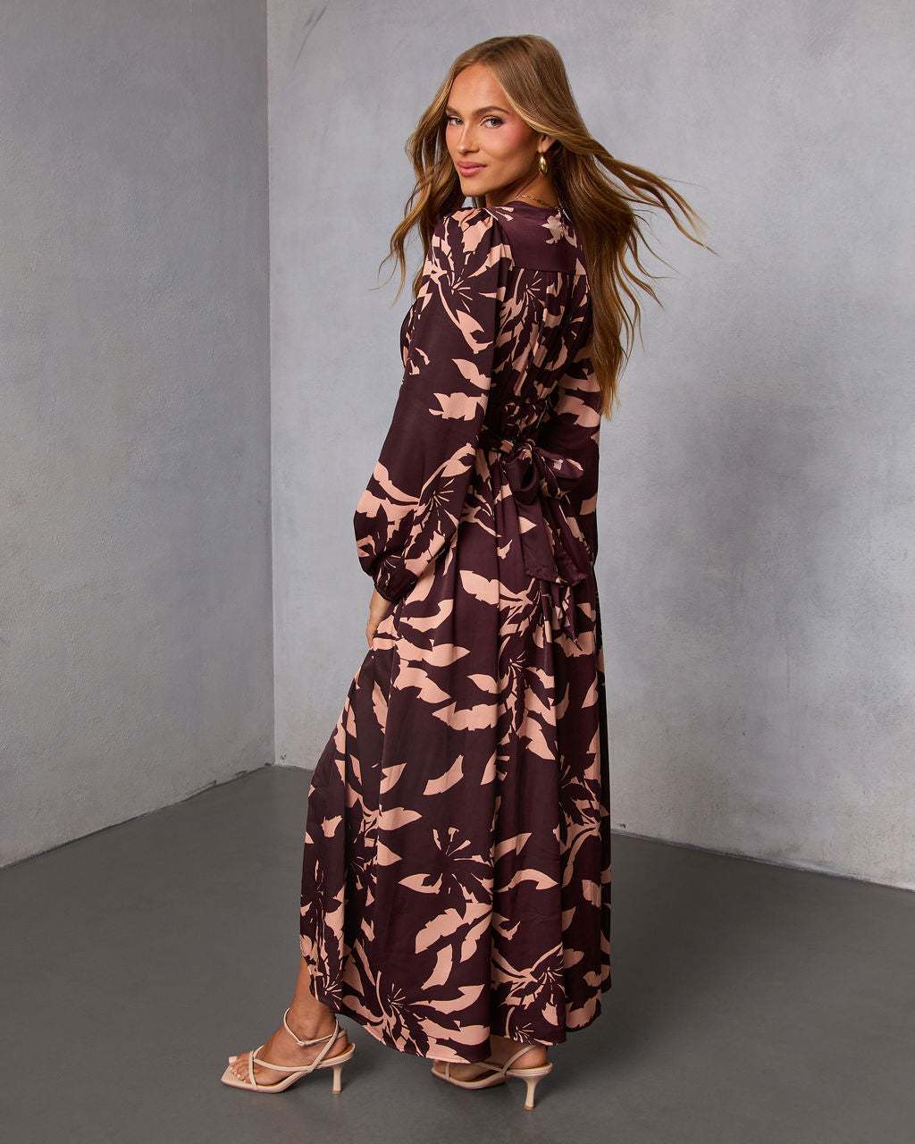 Maple Bloom A Line Maxi Dress