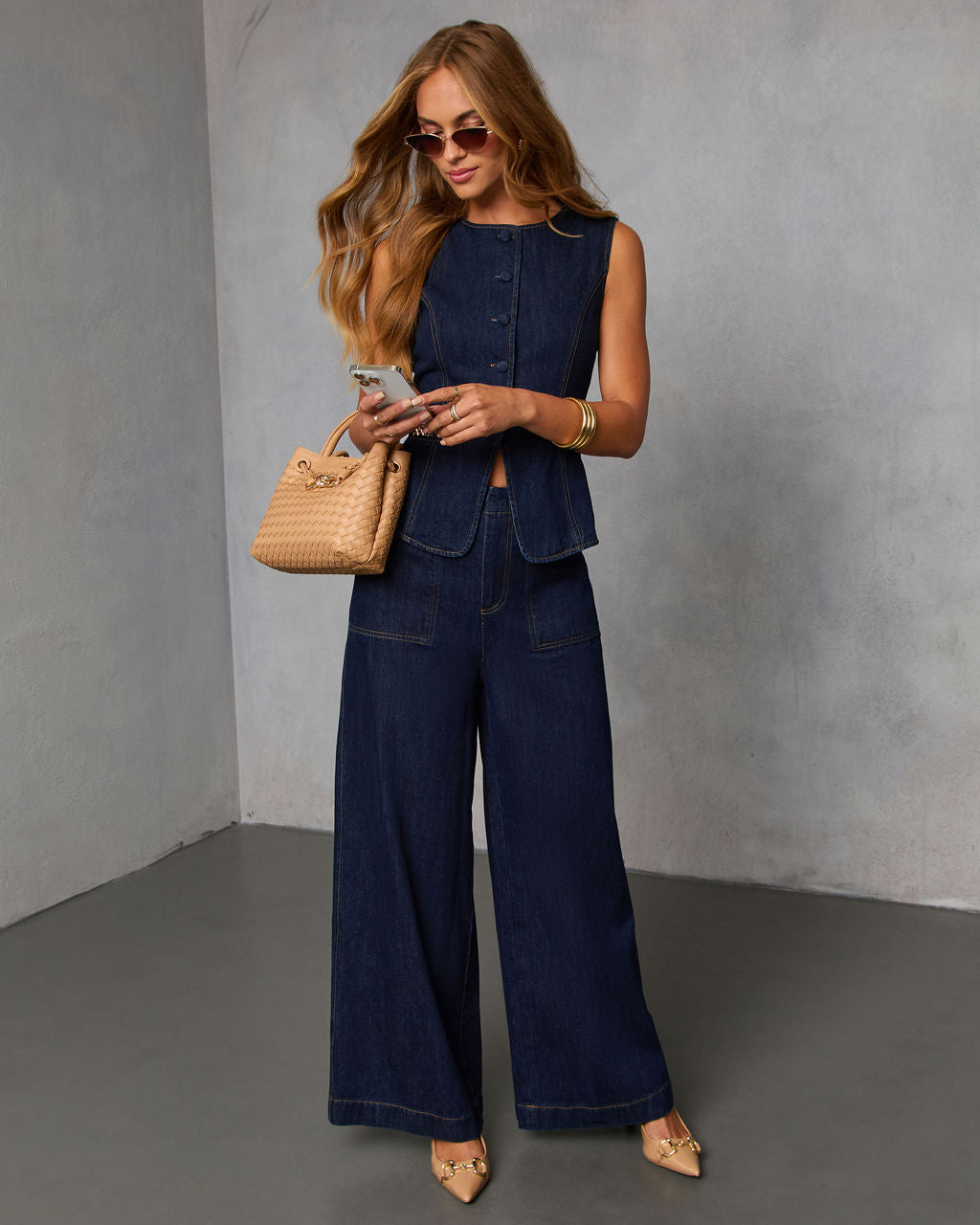 Annise Denim Vest Top