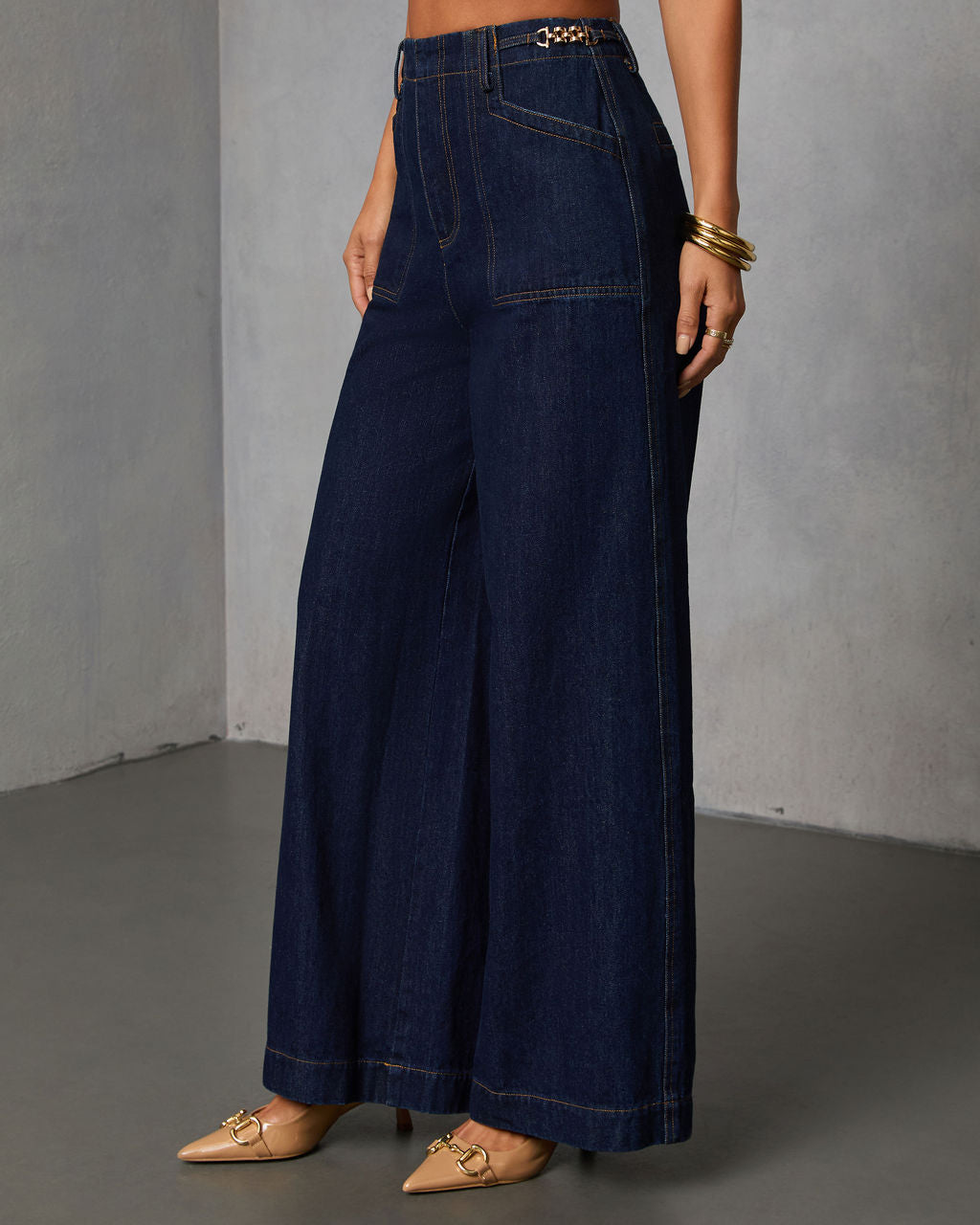 Annise Rigid High Waisted Wide Leg Jeans