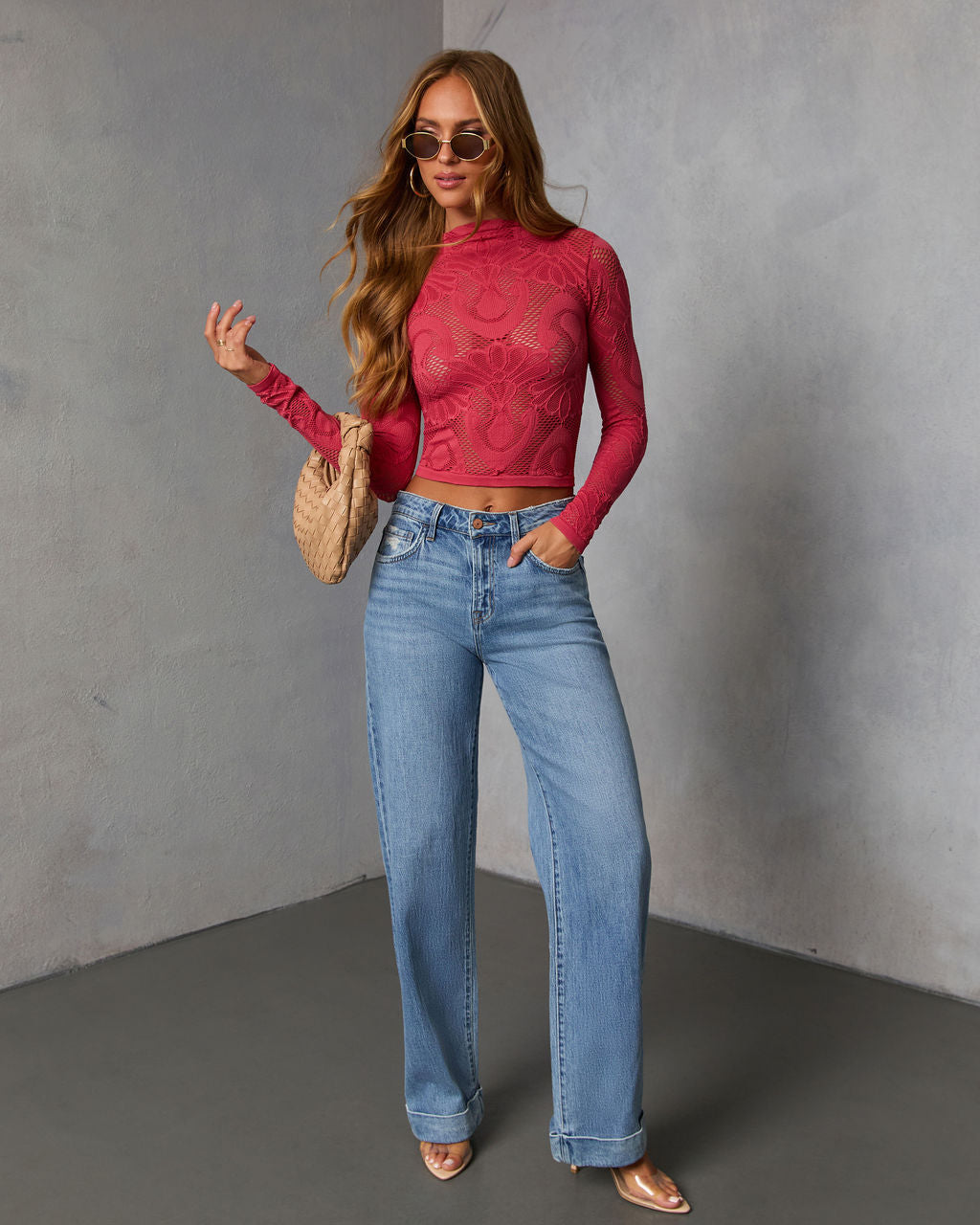 Slay Mode Abstract Open Knit Top