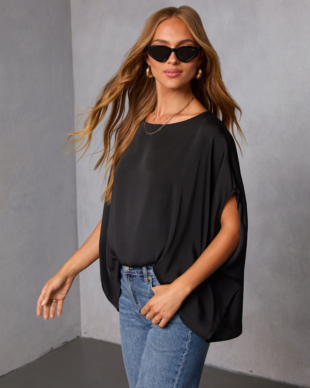 Mallena Slit Sleeve Top