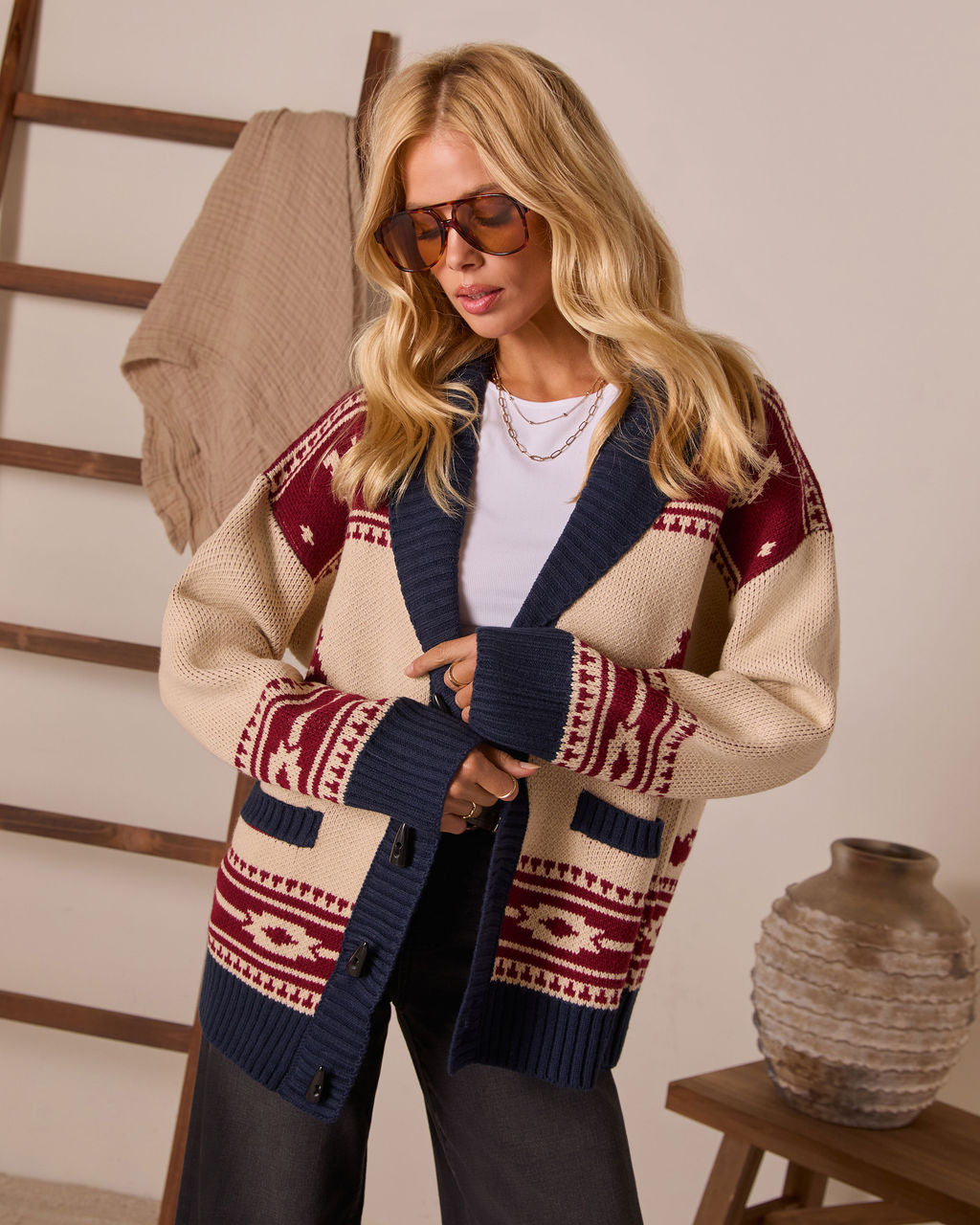 Desert Rodeo Motif Cardigan