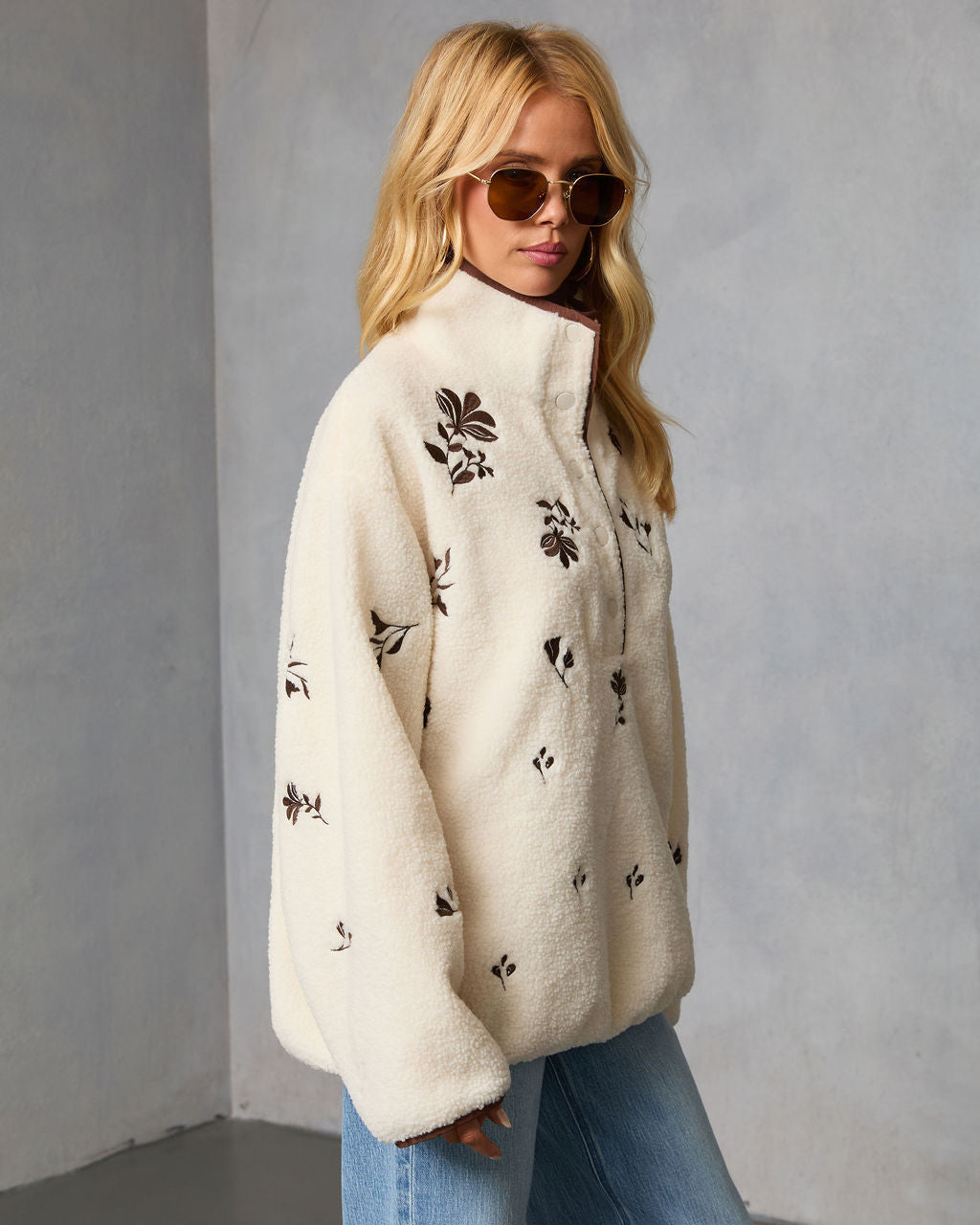 Chalet Embroidered Floral Pullover Jacket