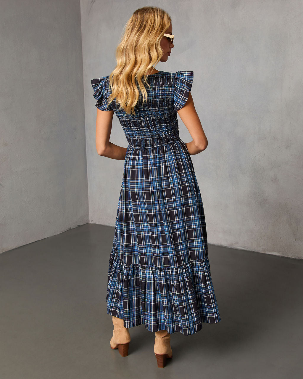 Bayberry Plaid Midi Dress