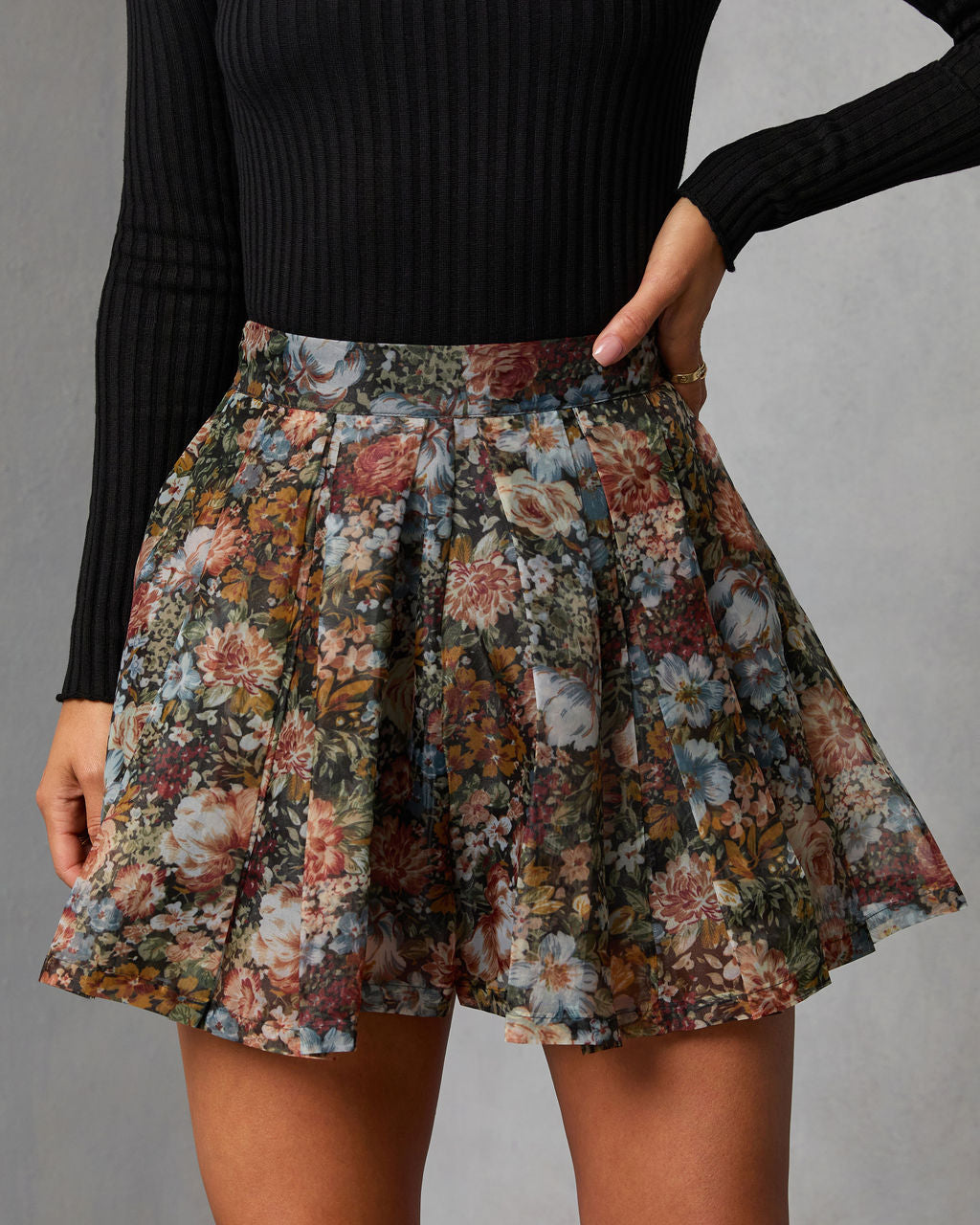 Meadow Moon Printed Organza Mini Skort