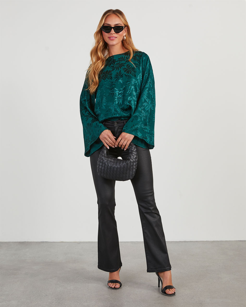 Odette Embossed Wide Sleeve Top