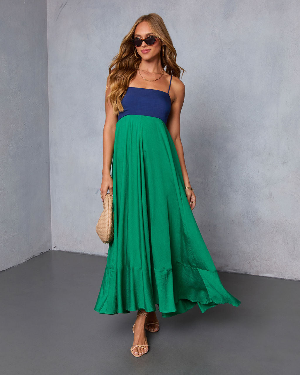 Norrah Colorblock Empire Maxi Dress