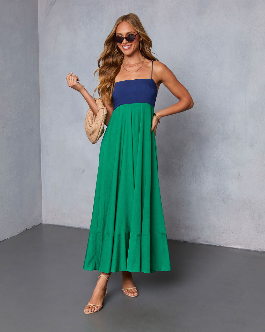 Norrah Colorblock Empire Maxi Dress