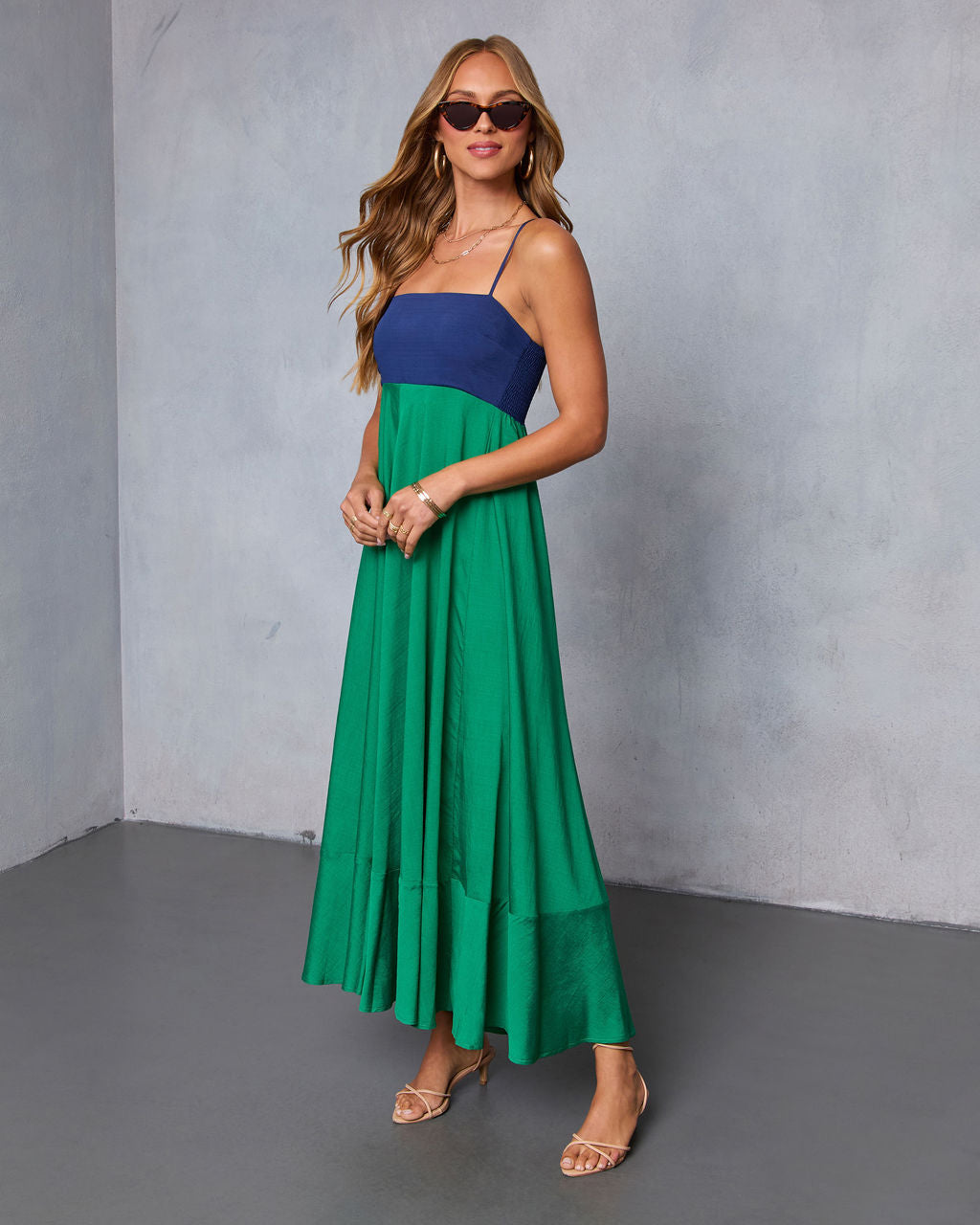 Norrah Colorblock Empire Maxi Dress