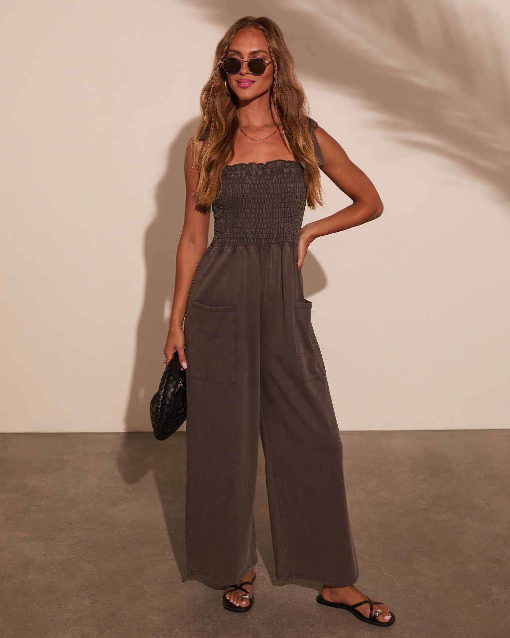 Wild Dunes Shoulder Tie Jumpsuit