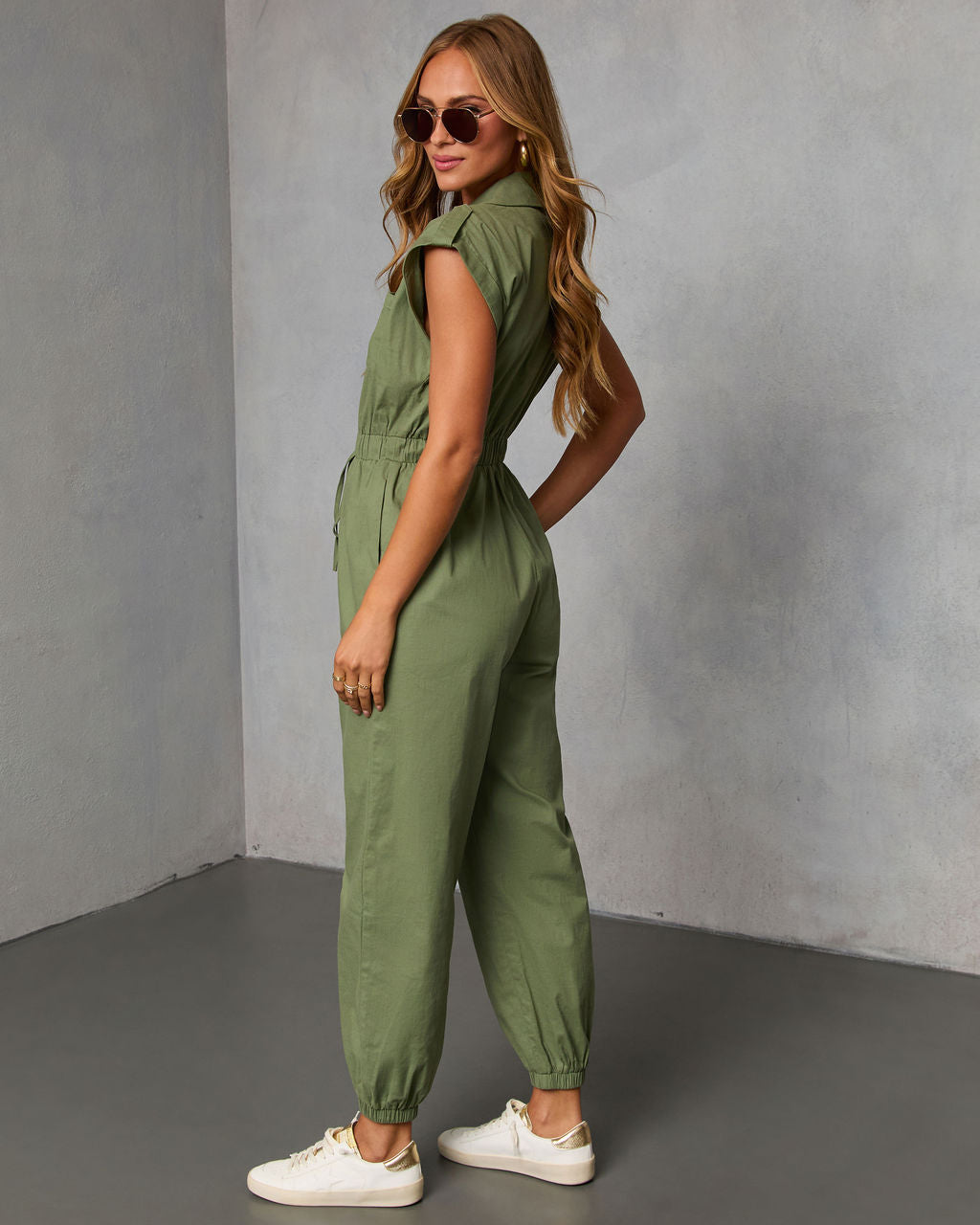 Dalena Short Sleeve Tie Waist Jumpsuit