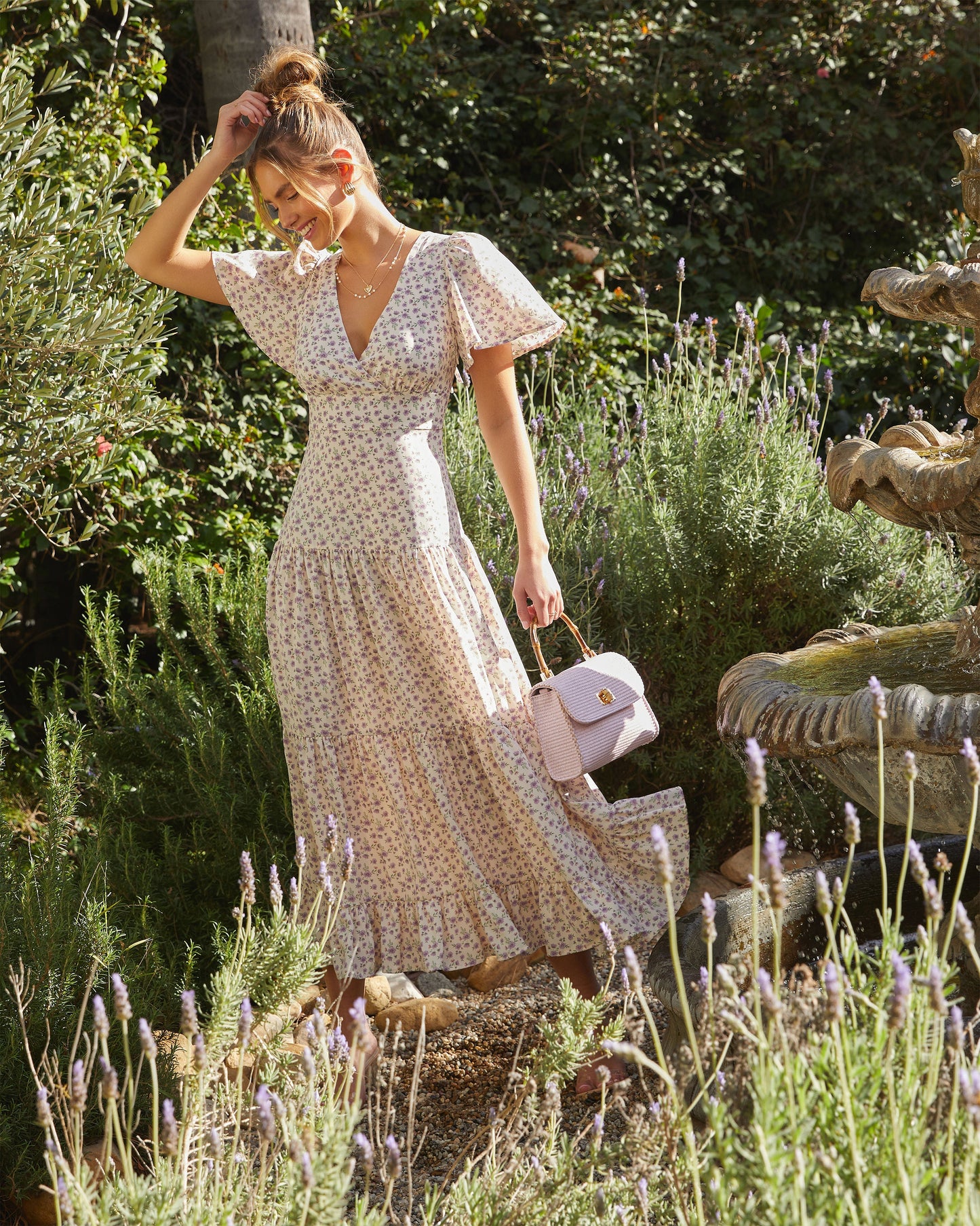 Ashlyn V-Neck Tiered Maxi Dress