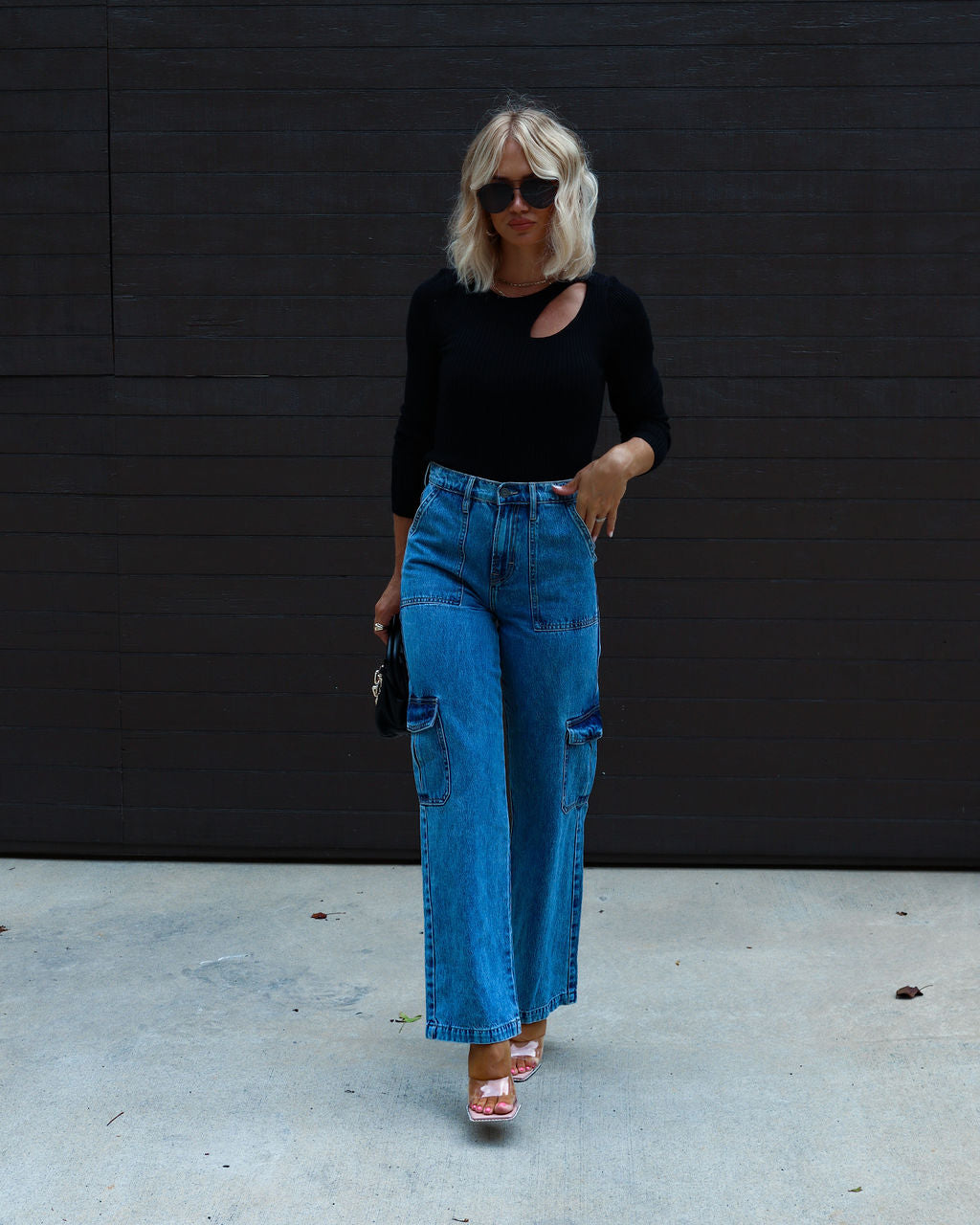 Montclair Cutout Ribbed Knit Sweater Top