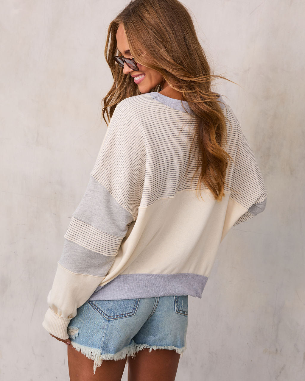 Kimberlie Striped Colorblock Pullover Top